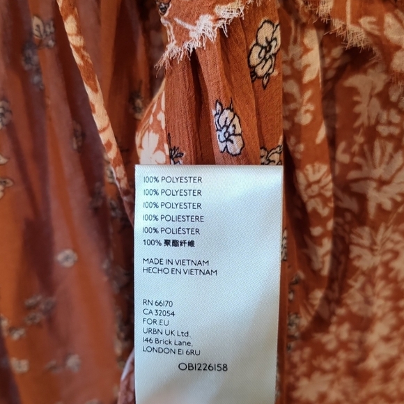 Free People bohemian blouse floral print button-up bell sleeves flowy feminine - Picture 9 of 11